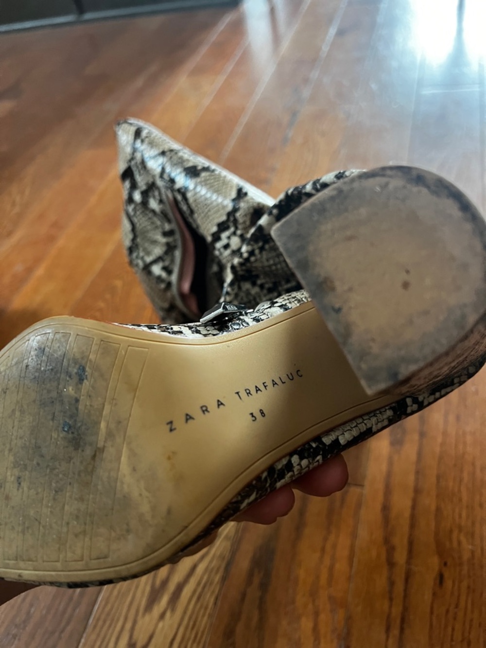 Zara Snake Print Knee-High Boots - Picture 6 of 7